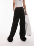 Фото #3 товара Topshop tailored wide leg slouch trouser in black