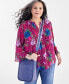 Фото #2 товара Plus Size Printed Pintuck Blouse, Created for Macy's