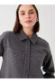 Parlak Taş Baskılı Uzun Kollu Oversize Kadın Gömlek Ceket