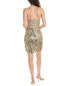 Фото #2 товара Liv Foster Beaded Halter Mini Dress Women's Metallic 12