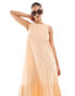 ASOS DESIGN sleeveless racer smock with tiered skirt in peach fuzz