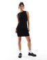 Armani Exchange black fine knit dress in black