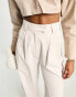 Фото #4 товара ASOS DESIGN Tall wide leg trouser with patch pockets in ecru