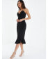ფოტო #3 პროდუქტის Women's Embellished Strap Wrap Midi Dress