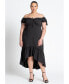 ფოტო #3 პროდუქტის Plus Size Off The Shoulder Shirred Dress