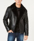 Фото #1 товара Men's Asymmetrical Faux Leather Moto Jacket, Created for Macy's