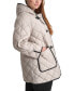 Plus Size Hooded Toggle-Front Quilted Coat