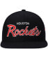 Фото #4 товара Men's Black Houston Rockets Hardwood Classics Script 2.0 Snapback Hat