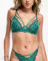 Фото #2 товара Boux Avenue Priyah lace balconette bra with strapping detail in green