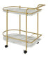 Desiree 32" 3-Bottle Metal Rack Serving Cart with Casters