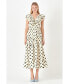 Фото #1 товара Women's Polka Dot Print Ruffle Detail Maxi Dress