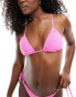 Nike Swimming Retro Flow terry bikini top in playful pink Розовый, XS - EU 32-34 - фото #3