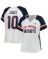 ფოტო #3 პროდუქტის Women's Mac Jones White New England Patriots Plus Size Notch Neck T-shirt