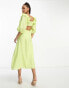 Фото #6 товара Nobody's Child Dani puff sleeve cut out midaxi dress in lime