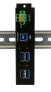 Exsys USB 3.2 HUB 4-Port extern inkl.Kabel mit Kabel und Din-Rail Kit