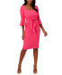 ფოტო #1 პროდუქტის Women's Tie-Front Bell-Sleeve Midi Dress