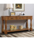 63" Wood Console Table with Drawers & Shelf, Easy Assembly