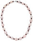 Фото #1 товара Macy's pink Cultured Freshwater Baroque Pearl (9mm) & Rhodolite Garnet (35 ct. t.w.) 18" Collar Necklace