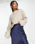 ASOS DESIGN super soft oversized jumper with pocket detail in warm cream