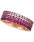 Фото #1 товара Strawberry Layer Cake Pink Sapphire Ombré Three Row Ring (1 ct. t.w.) in 14k Rose Gold