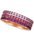 ფოტო #1 პროდუქტის Strawberry Layer Cake Pink Sapphire Ombré Three Row Ring (1 ct. t.w.) in 14k Rose Gold