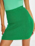 Фото #3 товара Missyempire knitted rib high waist mini skirt co-ord in green