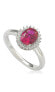 Фото #1 товара Suzy Levian Sterling Silver Cubic Zirconia Red Oval Halo Ring