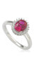 ფოტო #1 პროდუქტის Suzy Levian Sterling Silver Cubic Zirconia Red Oval Halo Ring