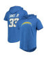 Фото #1 товара Men's Derwin James Jr. Heathered Powder Blue Los Angeles Chargers Player Name and Number Tri-Blend Hoodie T-shirt