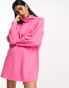 Фото #1 товара ASOS DESIGN supersoft volume sleeve roll neck mini jumper dress in light pink