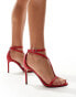 ASOS DESIGN Nancy t-bar high heeled sandals in red Красный, 40 - фото #4