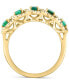 ფოტო #3 პროდუქტის EFFY® Emerald (1-1/20 ct. t.w.) & Diamond (1/4 ct. t.w.) Five Stone Halo Ring in 14k Gold