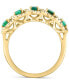 Фото #3 товара EFFY® Emerald (1-1/20 ct. t.w.) & Diamond (1/4 ct. t.w.) Five Stone Halo Ring in 14k Gold