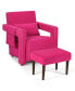 Фото #1 товара Modern Berber Fleece Single Sofa Chair Ottoman & Waist Pillow