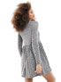 Miss Selfridge funnel neck rib smock mini dress in grey 40 - фото #7