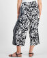 Фото #4 товара Petite Printed Mid Rise Cropped Wide Leg Linen-Blend Pants, Created for Macy's