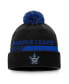 Фото #1 товара Men's Black Toronto Maple Leafs Authentic Pro Locker Room Alt Logo Cuffed Knit Hat with Pom