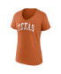 ფოტო #3 პროდუქტის Women's Texas Orange Texas Longhorns Basic Arch V-Neck T-shirt