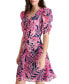 Фото #3 товара Платье DKNY женское с короткими рукавами и V-образным вырезом из шифона