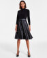 ფოტო #1 პროდუქტის Women's Faux-Leather-Skirt A-Line Dress