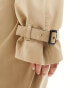 ONLY Curve longline trench coat in beige