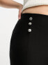 ASOS DESIGN Curve military button peg trouser in black