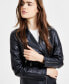 Фото #3 товара Juniors' Asymmetric Faux-Leather Moto Jacket