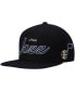 Фото #4 товара Men's Black Utah Jazz Hardwood Classics Script 2.0 Snapback Hat