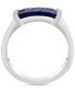 ფოტო #3 პროდუქტის EFFY® Men's Sapphire (7/8 ct. t.w.) & Diamond Accent Ring in Sterling Silver