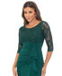 ფოტო #4 პროდუქტის Petite Scoop-Neck 3/4-Sleeve Sheath Dress