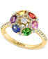 ფოტო #1 პროდუქტის EFFY® Multi-Sapphire (1-3/8 ct. t.w.) & Diamond (3/8 ct. t.w.) Cluster Ring in 14k Gold