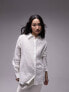 Фото #4 товара Topshop crinkle textured pocket shirt in ivory