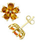 ფოტო #1 პროდუქტის Citrine (2-7/8 ct. t.w.) & Diamond Accent Flower Stud Earrings in 14k Gold-Plated Sterling Silver