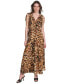 Women's Printed Tie-Shoulder Maxi Dress